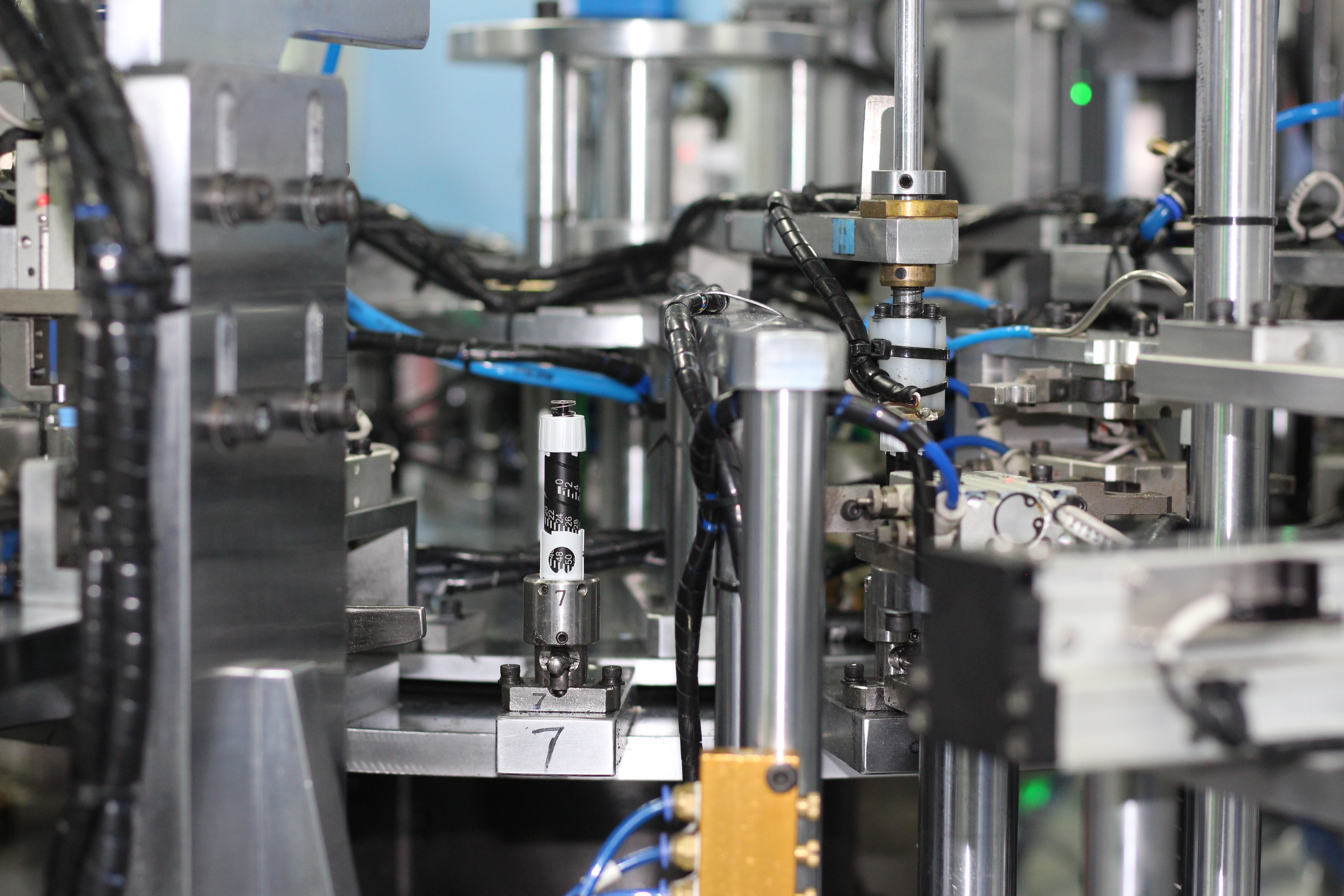 Proprietary injection pen dosing mechanism assembly on our advanced production line